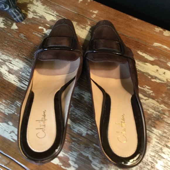 Cole Haan suede buckle stitching kitten heels - Picture 2 of 7